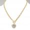 Heart of Sparkle Gold Tone Pendant Necklace 1.JPG